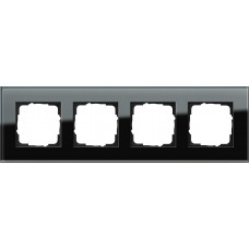 Рамка 4-постовая Gira Esprit черное стекло 021405