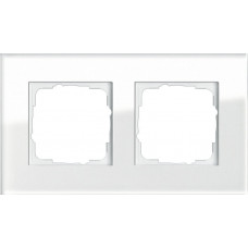Рамка 2-постовая Gira Esprit белое стекло 021212